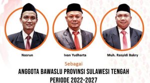 Tiga Anggota Bawaslu Sulteng Resmi Dilantik