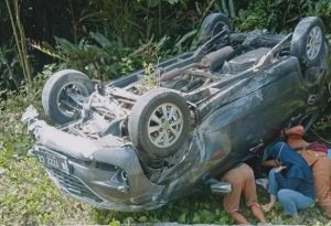 Mobil Rental Mahasiswa Mudik Lebaran, Kecelakaan di Poh Pagimana