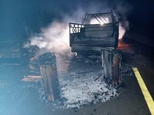 Antar Kursi Lebaran, Mobil Pickup Terbakar di Toili Barat