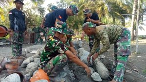 Satgas TMMD 116 Bangun Talud Cegah Ancaman Abrasi Pemukiman Warga