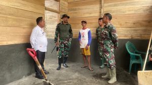 Dansatgas TMMD 116 Tinjau Pembangunan Rumah Layak Huni di Minahaki