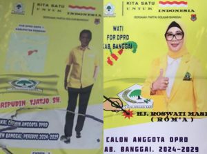 Baliho Caleg Golkar Pasang Logo Pemda Banggai, Dapat Dukungan?