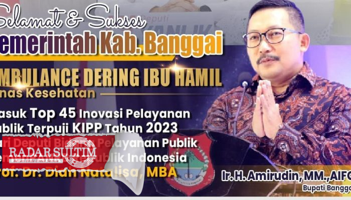 Ambulance Dering Ibu Hamil masuk Top 45 Inovasi Pelayanan Publik Terpuji Tahun 2023