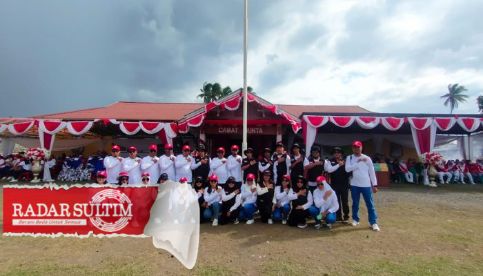 PPK PPS dan Panwascam Bunta Sosialisasi Pemilu lewat Gerak Jalan