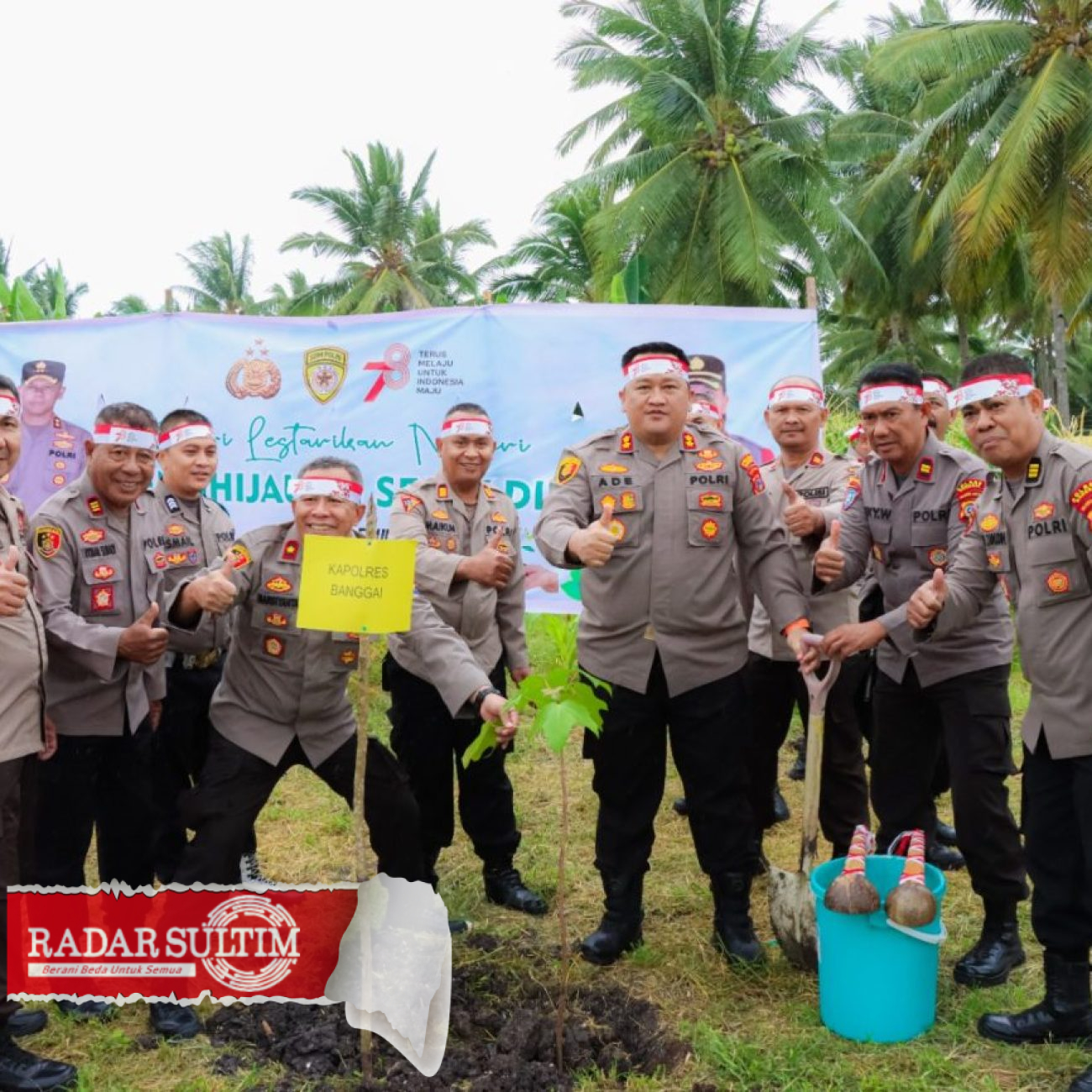 Polres Banggai Aksi Tanam Ratusan Bibit Pohon