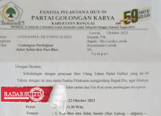 Beredar Undangan HUT Golkar ke ASN, Bawaslu Banggai Bereaksi