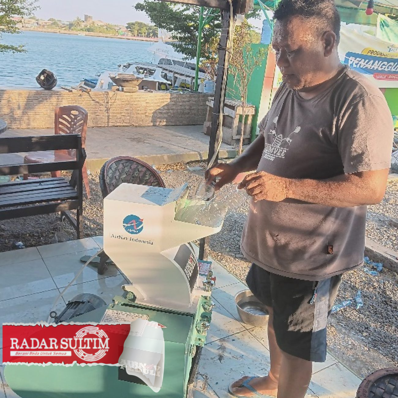 Daya Listrik Mesin Pencacah Plastik Bantuan AirNav didukung PLN Luwuk