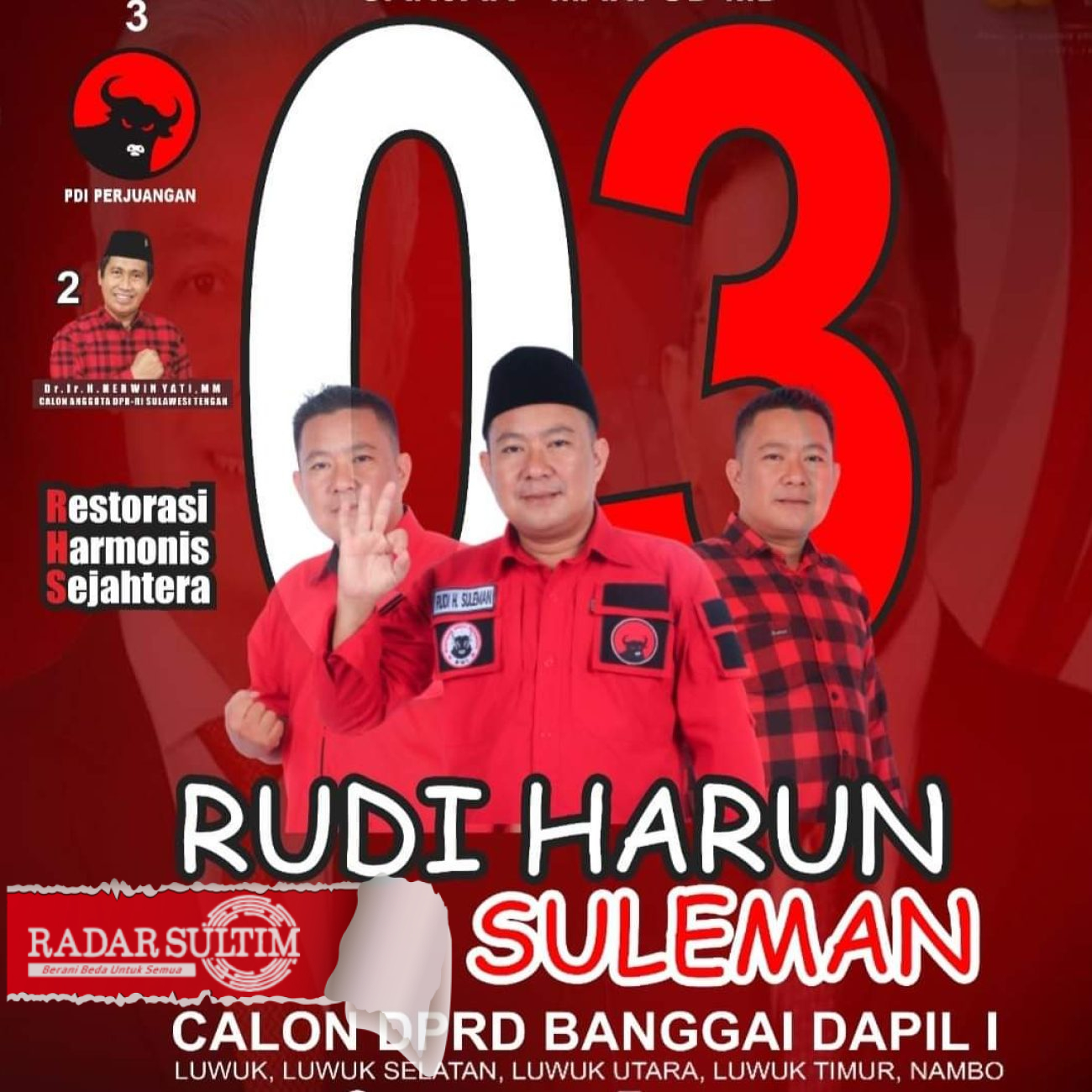 Dididik Langsung HY, Rudi Harun Suleman Berjaya di Pileg Banggai