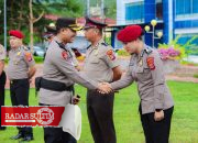 Kapolres Banggai Pimpin Upacara Kenaikan Pangkat 45 Personilnya
