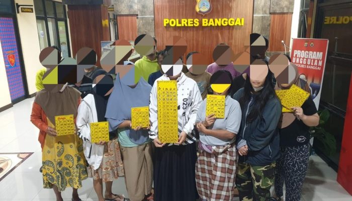 WOW!! Polres Banggai Amankan 20 Penjudi Remi Bingo-Bingo di Nambo, 7 Diantaranya Perempuan