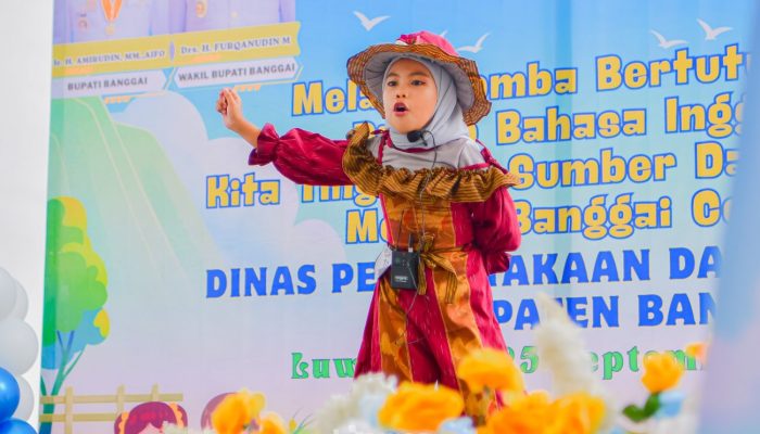 Tingkatkan Minat Baca, Dispustaka Banggau Gelar Lomba Bertutur dan Pidato Bahasa Inggris